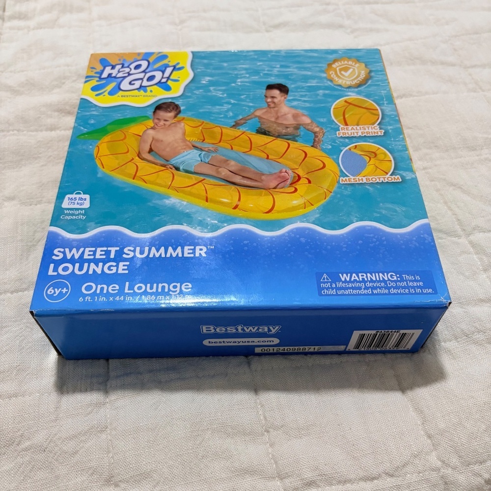 Bestway H2OGO Sweet Summer Lounge Pineapple Pool Float – Mesh Bottom – New - Picture 2 of 8